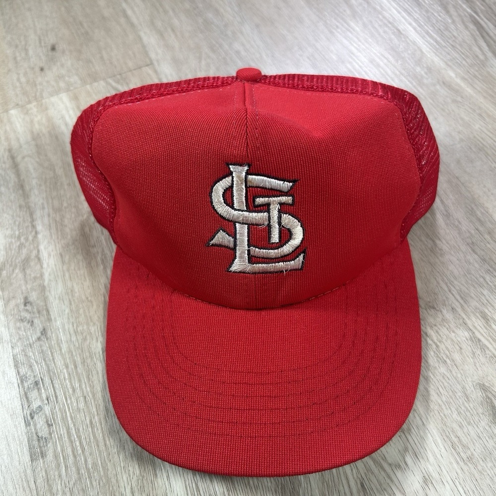 VTG St Louis Cardinals Snapback Hat MLB Baseball Red Trucker Cap